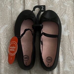 Wonder Nation Black Flats with Bow